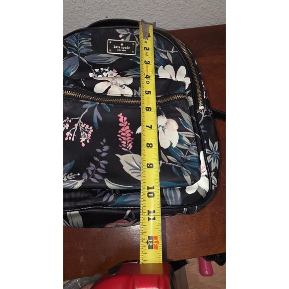 Kate Spade New York Floral Print Mini Backpack Adjustable Straps & Multiple Comp - Picture 8 of 10